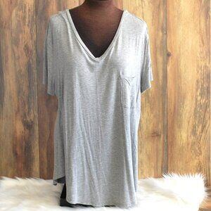 Grace & Lace Vneck Tee XL Gray Women's Shirt Top